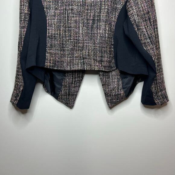 Lane Bryant Open Front Jacket Blazer Size 24 Vegan Leather Trim - Picture 7 of 12